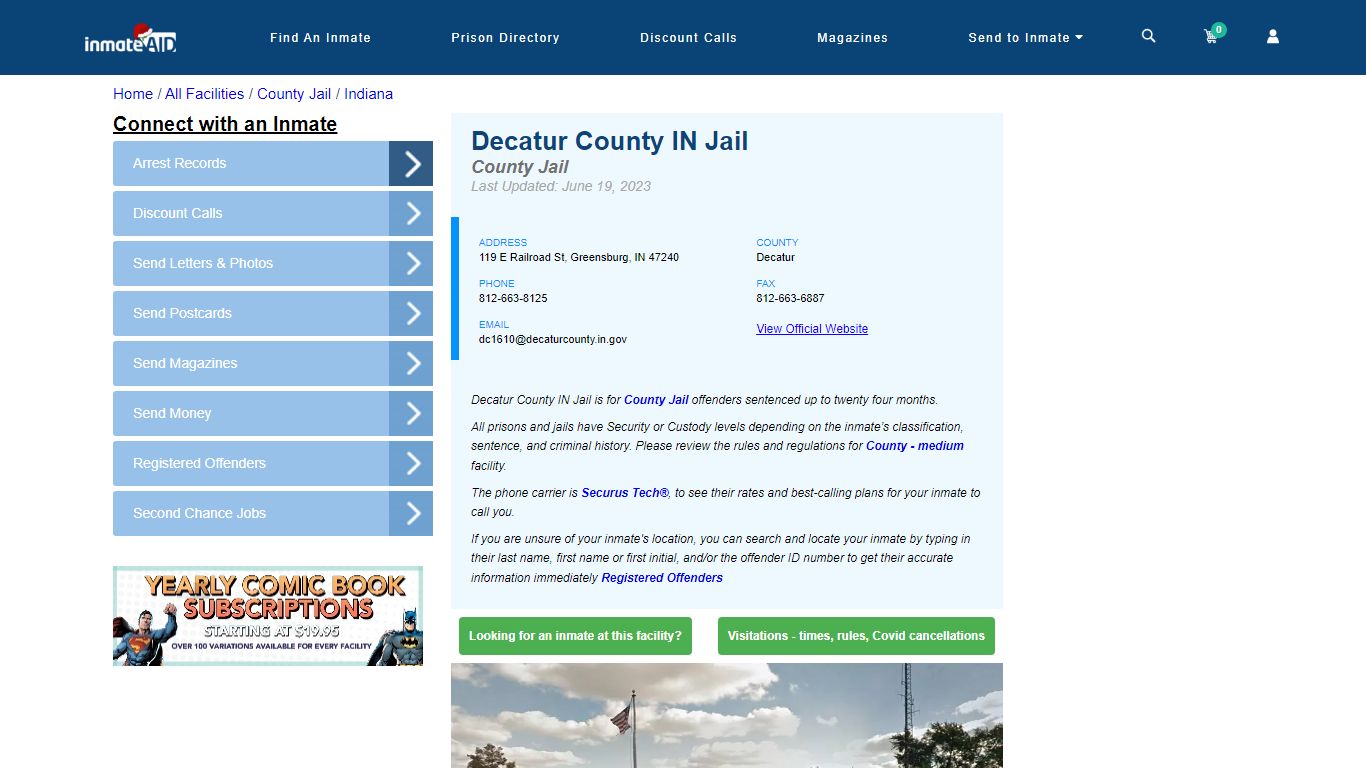 Decatur County IN Jail - Inmate Locator - Greensburg, IN