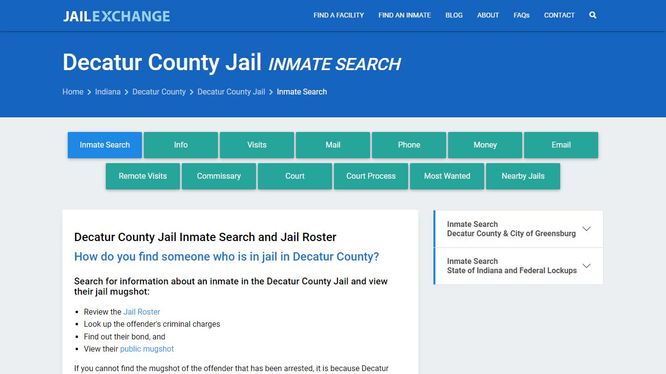 Inmate Search: Roster & Mugshots - Decatur County Jail, IN - Jail Exchange